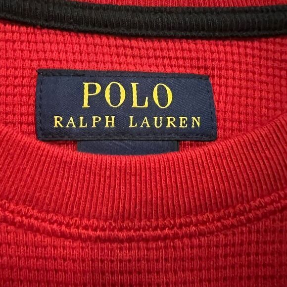 Ralph Lauren size S red waffle knit long sleeve t - Picture 4 of 6